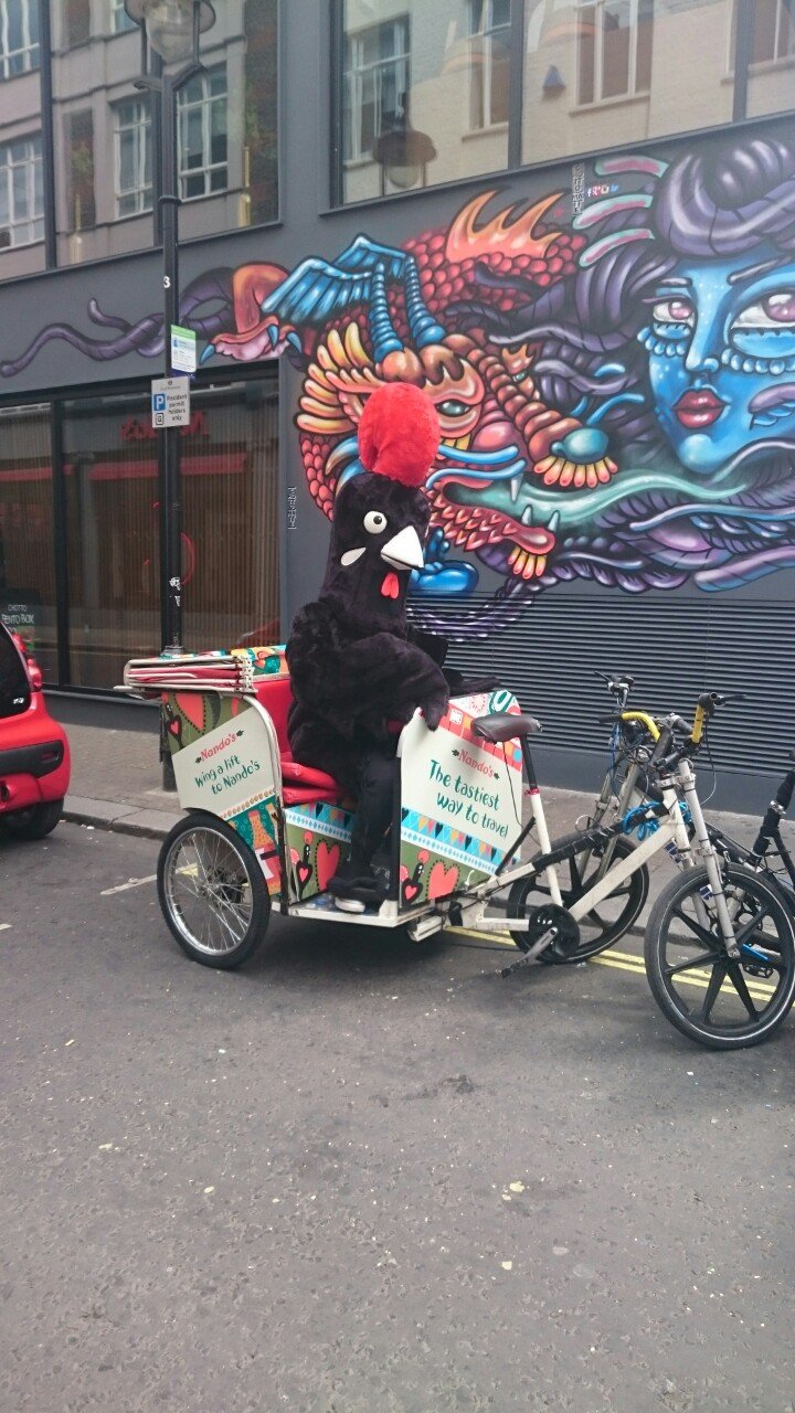 Nandos Branded Cycle Rickshaws – London Rickshaw Hire